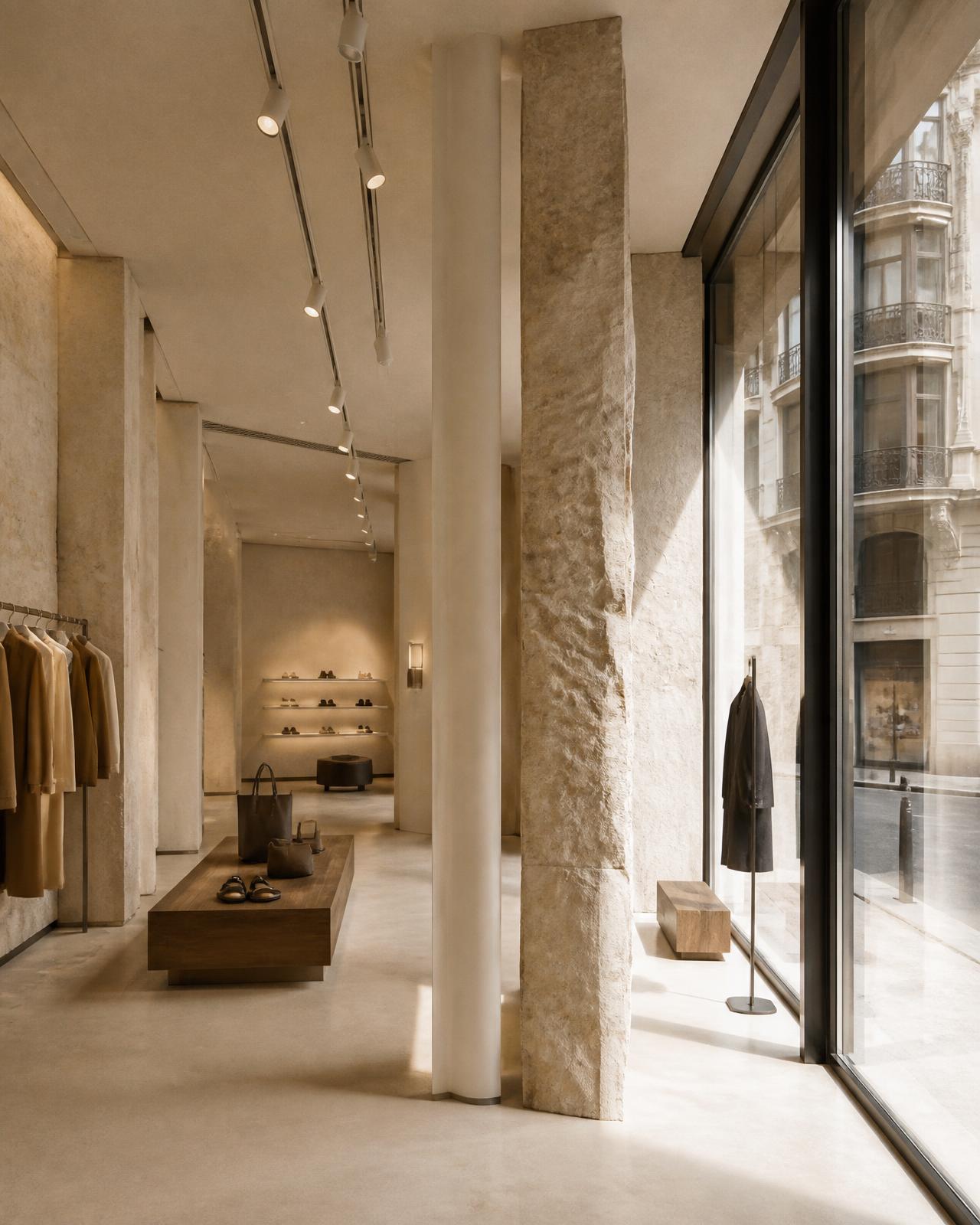 A retail interior with considered light and product display